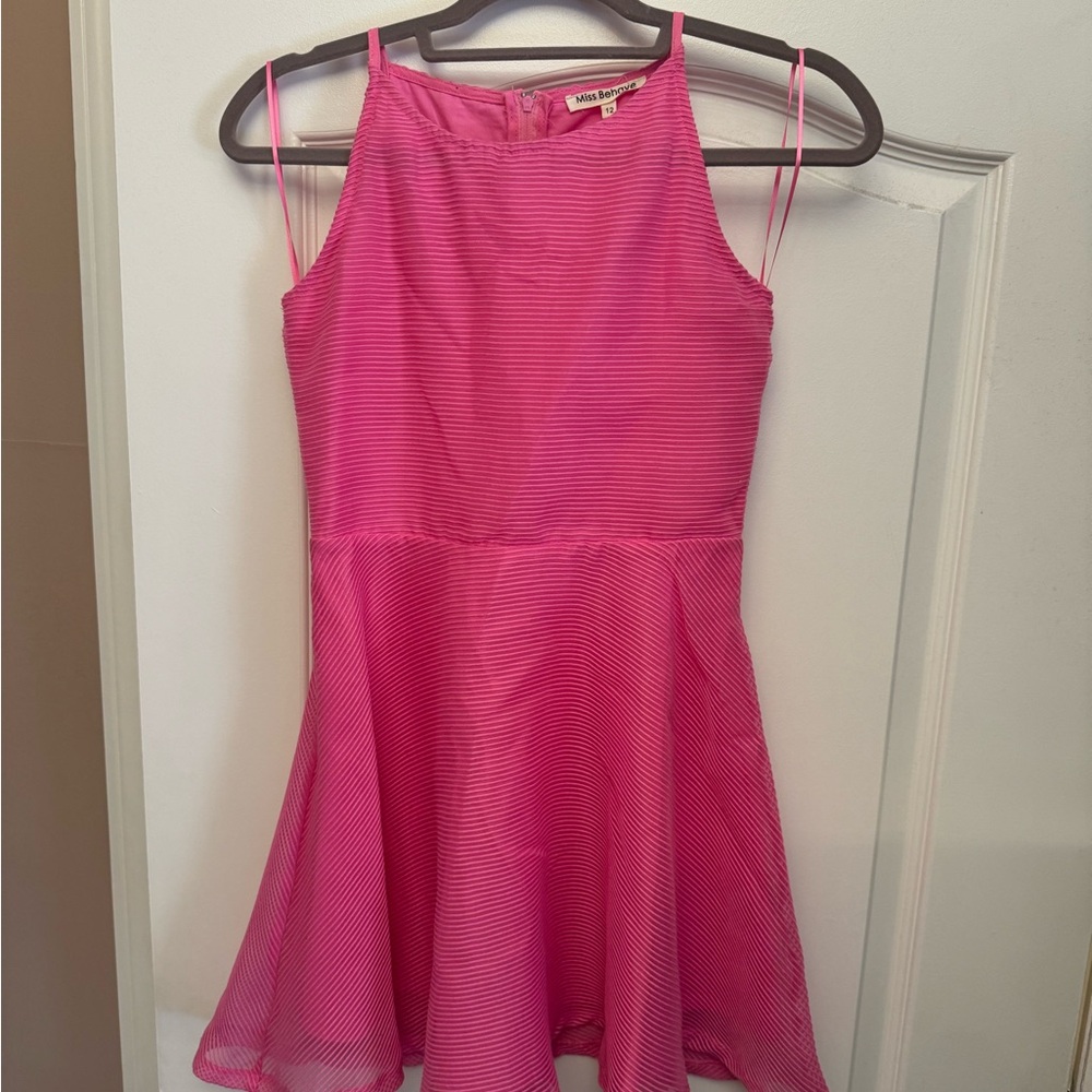 Charming Pink Striped Dress for Kids